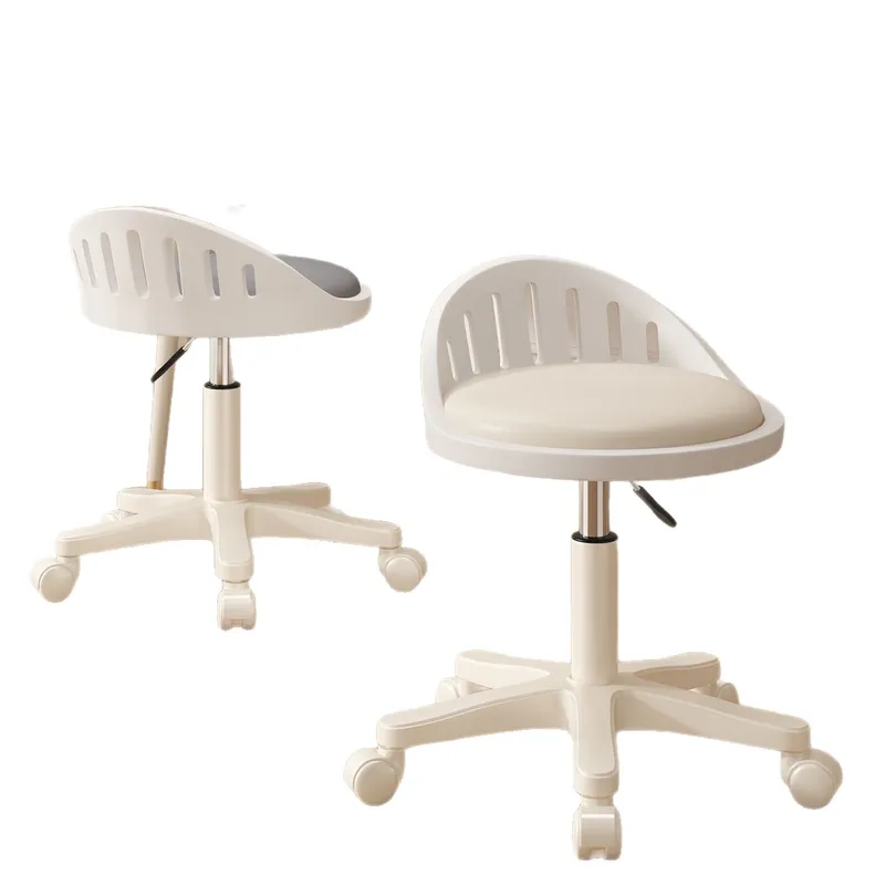 Beauty Makeup Bar - Cream Velvet Swivel Makeup Chair with