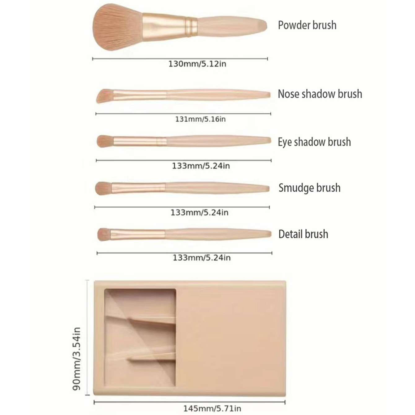 5pcs Cosmetic Brush Kit With M - огляд і ціна Beauty Makeup Kit