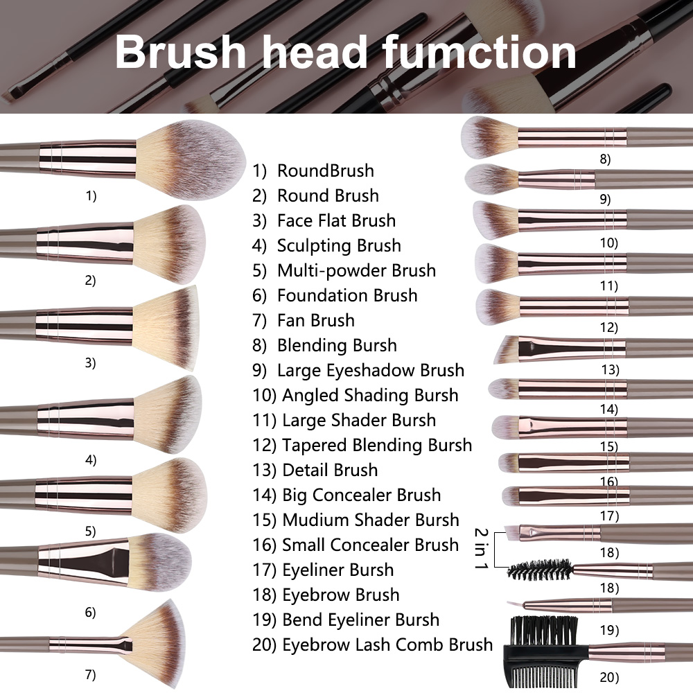 Professional 1-20PCS Makeup Br - огляд і ціна Beauty Makeup Gift Sets